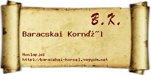 Baracskai Kornél névjegykártya