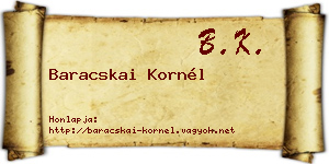 Baracskai Kornél névjegykártya