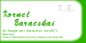 kornel baracskai business card